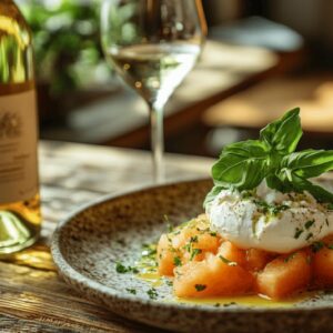 La recette du granite de melon et mozzarella di burrata : un dessert glacé étape par étape